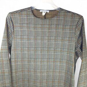 VTG H2O In Style Plaid Shift Dress 1X Plus Size Retro Mod Glen Check Made in USA